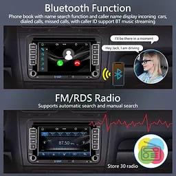 Автомобільне радіо Linux — 7-дюймове з екраном для Golf 5 6 VW Polo T5 Passat Touran Seat з FM/AM навігацією, Apple Carplay - мініатюра 5