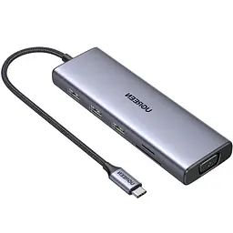 Док-станція USB3.1 Type-C - HDMI 60Hz/VGA/USB 3.0х3/RJ45/SD/TF/PD 100W 9-in-1 CM498 Ugreen (15600)