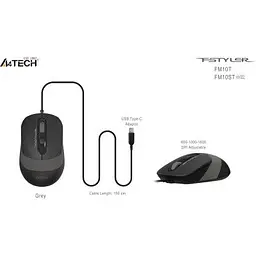 Комп'ютерна мишка A4Tech FM10ST USB Grey (4711421990134) - мініатюра 8