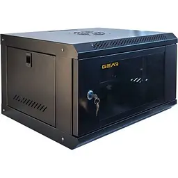 Шафа настінна GEAR 6U 19'' 600x600x300 мм, + Полиця 19, black (GWMSN-6U-600-600) - мініатюра 2