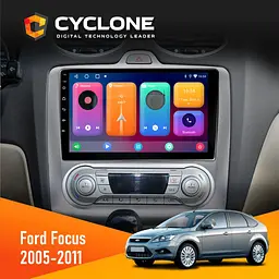 Штатна магнітола Ford Focus 2 2005-2011 Black Climate Cyclone C9-001 2x32 CPL Cyclone (НФ-00005107)