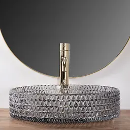Умивальник Rea Cristal Grey накладний REA-U0277, Прозорий - мініатюра 3