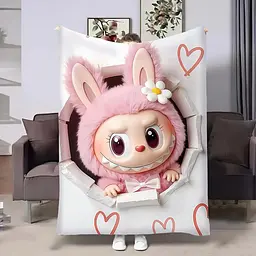 Плед 3D Лабубу №3 м’який плюшевий подарунковий 160×200 см
