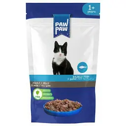 Вологий корм Pawpaw для дорослих котів риба в желе 85 г