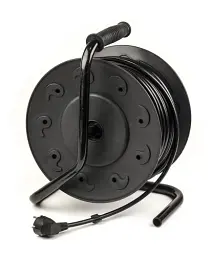 Подовжувач мережевий на котушці PowerPlant, 4 розетки, 50 м, Black, 10A, до 2.5 кВт, 3x1.5 мм² (PPRA10M500S4) - мініатюра 2