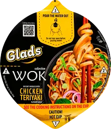Локшина швидкого приготування Glads Wok Chicken teriyaki з соусом 95 г - мініатюра 2