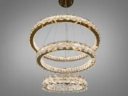 Підвісна LED-люстра Diasha 7895/800+600S-gold для вітальні, залу та сходів, кришталь, 95 W, 75 см, 16-25m2 - мініатюра 2