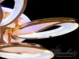 Люстра стельова LED Diasha 8090/6+3G, 150W, 4100K, золото, сучасний стиль з пультом та диммером - мініатюра 4