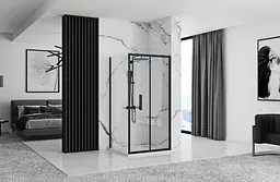 Душова кабіна Rea Rapid Fold 80x80 black REA-K6421 + REA-K6418, Чорний матовий, Універсальна, прозрачний, Чорний матовий - мініатюра 3