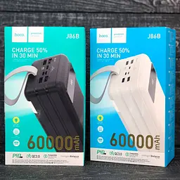 Зовнішній акумулятор Hoco J86B Electric Power Bank 60000 mAh чорний - мініатюра 5