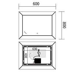 Дзеркало Mixxus Premium Cubic MR14-80x60-Reverse MP6648 - мініатюра 7
