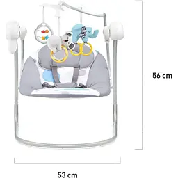 Крісло-гойдалка Kinderkraft Minky Mint сіре з блакитним (00-00158387) - мініатюра 4