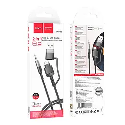 Кабель Hoco Type-C + USB 2-in-1 digital audio conversion cable UPA23 1m, DAC - мініатюра 2
