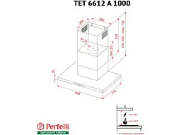 Витяжка Perfelli TET 6612 A 1000 W LED - мініатюра 9