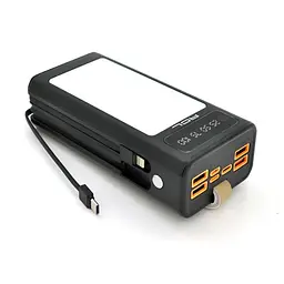 Павербанк ACL PW-90 Outdoor Solar 30000 мА·год 22.5W Power Bank із сонячною панеллю, швидкою зарядкою PD/QC 3.0, 4 USB та вбудованими кабелями Чорний (UFTPW-90) - мініатюра 2