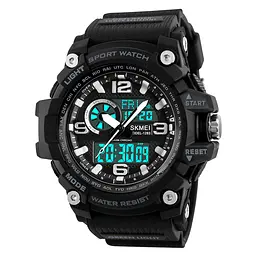 Наручний годинник чоловічий Skmei 1283 Black, 1283BK (12297) - мініатюра 2