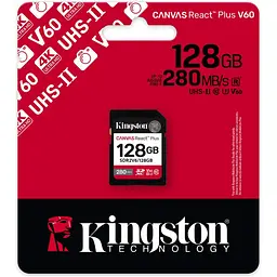 Карта пам'яті Kingston SDXC Canvas React Plus 128GB Class 10 UHS-II U3 V60 (SDR2V6/128GB) [120443] - мініатюра 3
