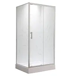 Душова кабіна з низьким піддоном Mixxus Hard SCT01-120x80x198-Tr Chrome New прозоре скло 5мм MI8428, Хром, прозорий, хром
