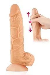 Фалоімітатор з рухомим крайнім тілом Real Body Real Brad, 15.5х4.5 см - мініатюра 2
