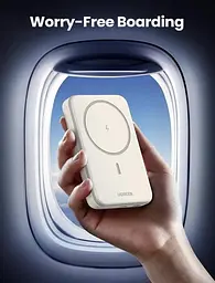 Магнітний Magsafe Повербанк Ugreen PB561 10000mAh 20W з бездротовою магнітною зарядкою для iPhone бежевий - мініатюра 3