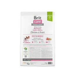Сухий корм Brit Care Dog Sustainable Adult Small Breed для собак малих порід, з куркою та комахами, 3 кг - мініатюра 4