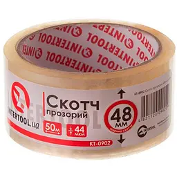 Скотч односторонній Intertool 48 мм х 50 м х 52 мкм прозорий (в упаковці 6 шт.)