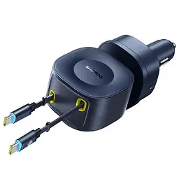 АЗП PrimeTrip VR2 Max PD100W+QC3.0 with retractable cable (1USB-A/3C) (C02066) Cosmic Black Baseus teh0029943 - мініатюра 4