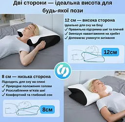 Ортопедична подушка Solve Метелик з ефектом пам'яті для шиї та плечей 62 x 37 x 8/12 см (KT7006278) - мініатюра 5