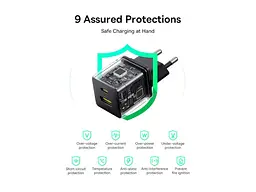 Мережевий зарядний пристрій BASEUS Palm Fast Charger 20 W Type-C to Type-C cable Black (P10111608113-01) - мініатюра 5
