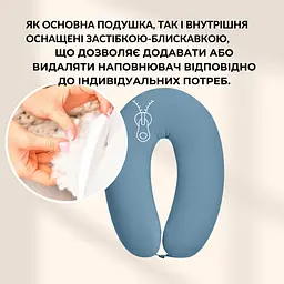 Подушка для вагітних та годування Sei Design трикотаж гіпоалергенна, наволочка з бавовни на блискавці м'ята 30 х 190 см (8000036178*004) - мініатюра 3