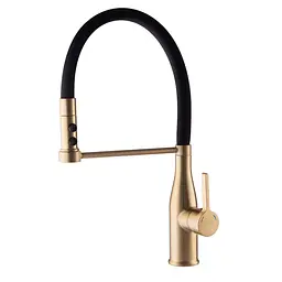 Змішувач для кухні Mixxus Premium Summer 017 Brushed Gold з гнучким виливом MI6964 Золотий - мініатюра 3