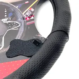 Чехол руля Elegant XL 41-43 см Перфорація 1 шов Екожа Чорний (EL105 723) - мініатюра 3