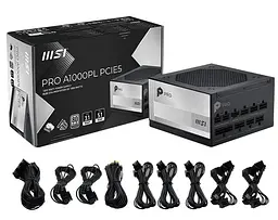 Блок живлення MSI PRO A1000PL PCIE5 80+ Platinum (PRO A1000PL PCIE5) Black - мініатюра 5