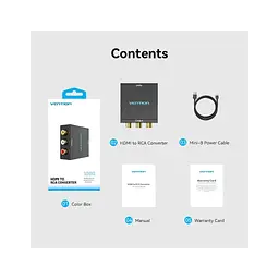Конвертор HDMI to RCA Metal Type black Vention (AEEB0) - мініатюра 12