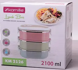 Ланч-бокс Food Box 3 ємності Kamille 20х14.5х18.5 см kuh0007572 - мініатюра 5