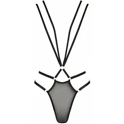Відкритий боді зі стреп Passion Exclusive MEGGY Black L/XL - мініатюра 5