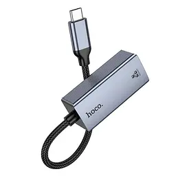 Інтернет-адаптер Hoco UA37 1000 Mbps Type-C to RJ45 мережева карта зовнішня гігабітна - мініатюра 3