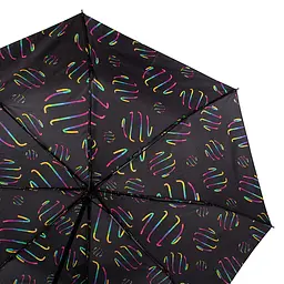 Жіноча складана парасолька повний автомат Happy Rain 98 см чорна - мініатюра 3
