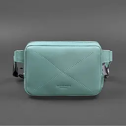 Шкіряна жіноча поясна сумка Dropbag Mini бірюзова - мініатюра 7