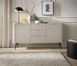 Комод Perfect Home Зова / Zova 2-дверний з 3 шухлядами і чорними ніжками KSZ168 Кашемір (PFH-091281)