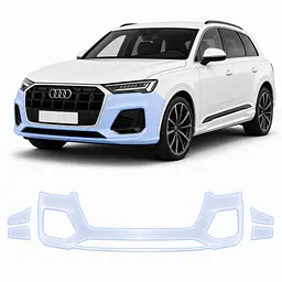 Антигравійна захисна бронеплівка за лекалами для Audi Q7 4M second facelift 2024- передній бампер