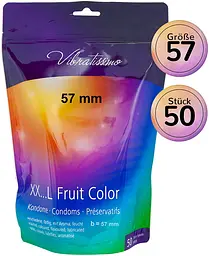 Презервативи Vibratissimo XX ... L Fruit Color, 57 мм, 50 шт. - мініатюра 4