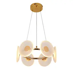 Підвісна LED-люстра 8036103-6LED (450) FGD, золота, Ø42 см, скляні плафони 175 мм, три режими світла - мініатюра 3