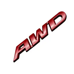 Емблема напис AWD для Honda червона велика 150х23 мм метал (на скотчі)