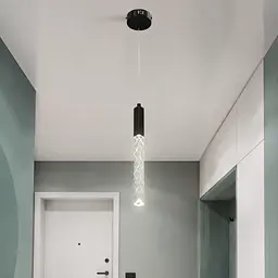 Чорний одиночний LED підвіс із граненим прозорим стрижнем Artlight 2350/1BK - мініатюра 2