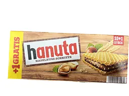 Вафлі Ferrero Hanuta Haselnuss-Schnitte з кремом із фундука 242 г (8000500272480)
