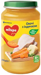 Пюре Milupa Овощи с индейкой, 200 г