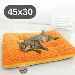 Лежак для тварин 45×30 см — м'який килимок плюшевий, щільний і теплий помаранчевий KT8002101