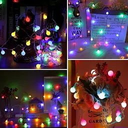 Гірлянда anorlite Fairy Lights Plug in Powered, 120LED 15M/49ft Globe String Lights, 8 режимів різдвяних вогнів - мініатюра 4