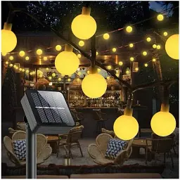 Вулична світлодіодна гірлянда SunLamp Молочні кулі Solar 12 м 100LED тепле біле світло автономна
